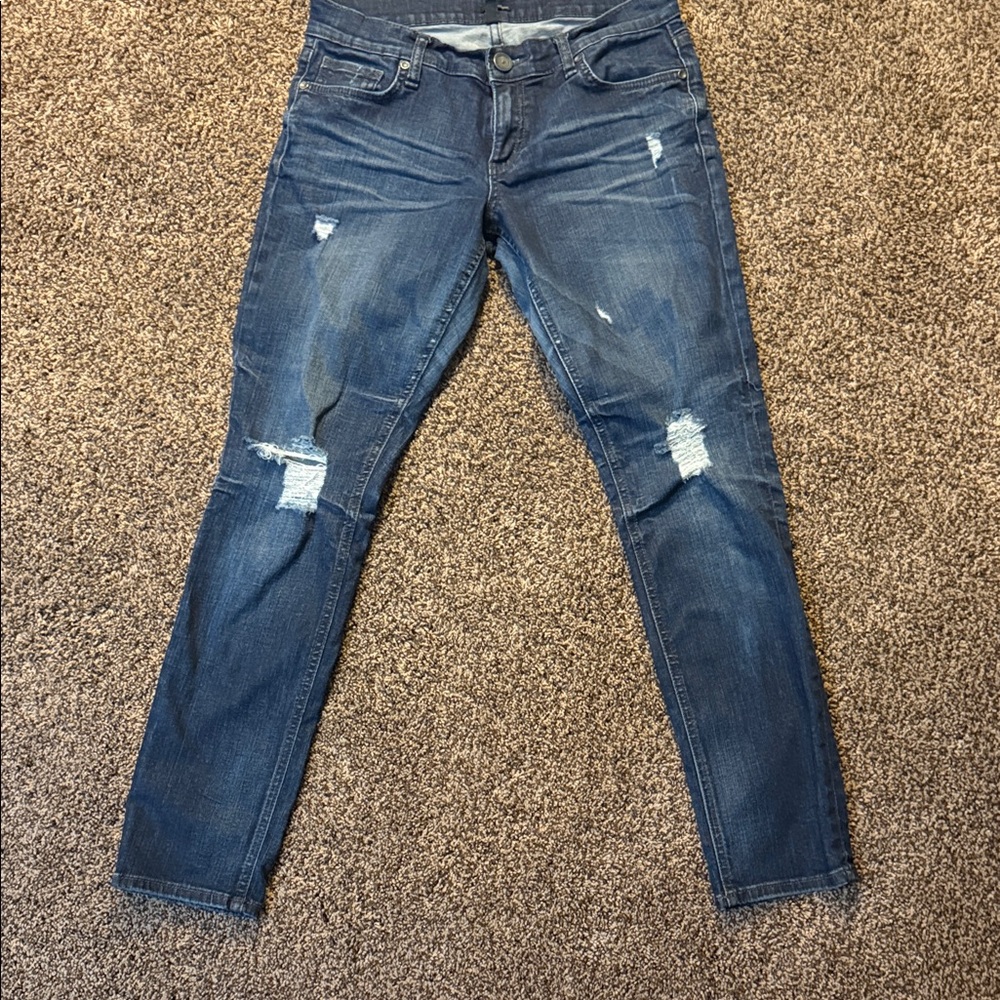 Edison Stylish Blue Distressed Women Jeans